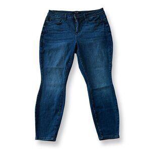 Judy Blue Womens Skinny Fit Jeans Size 14W Dark Wash Stretch Denim M:38"Wx27"L